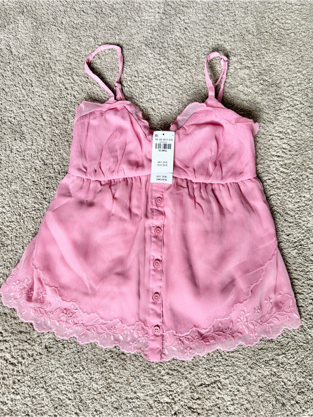 Hollister Women's Pink and Black Ruffle & Lace Cami Tops (Pack) - Picture 3 of 4